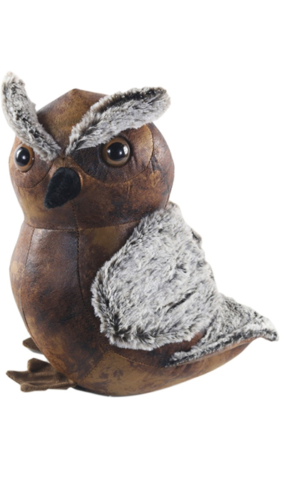Faux Leather Owl Doorstop